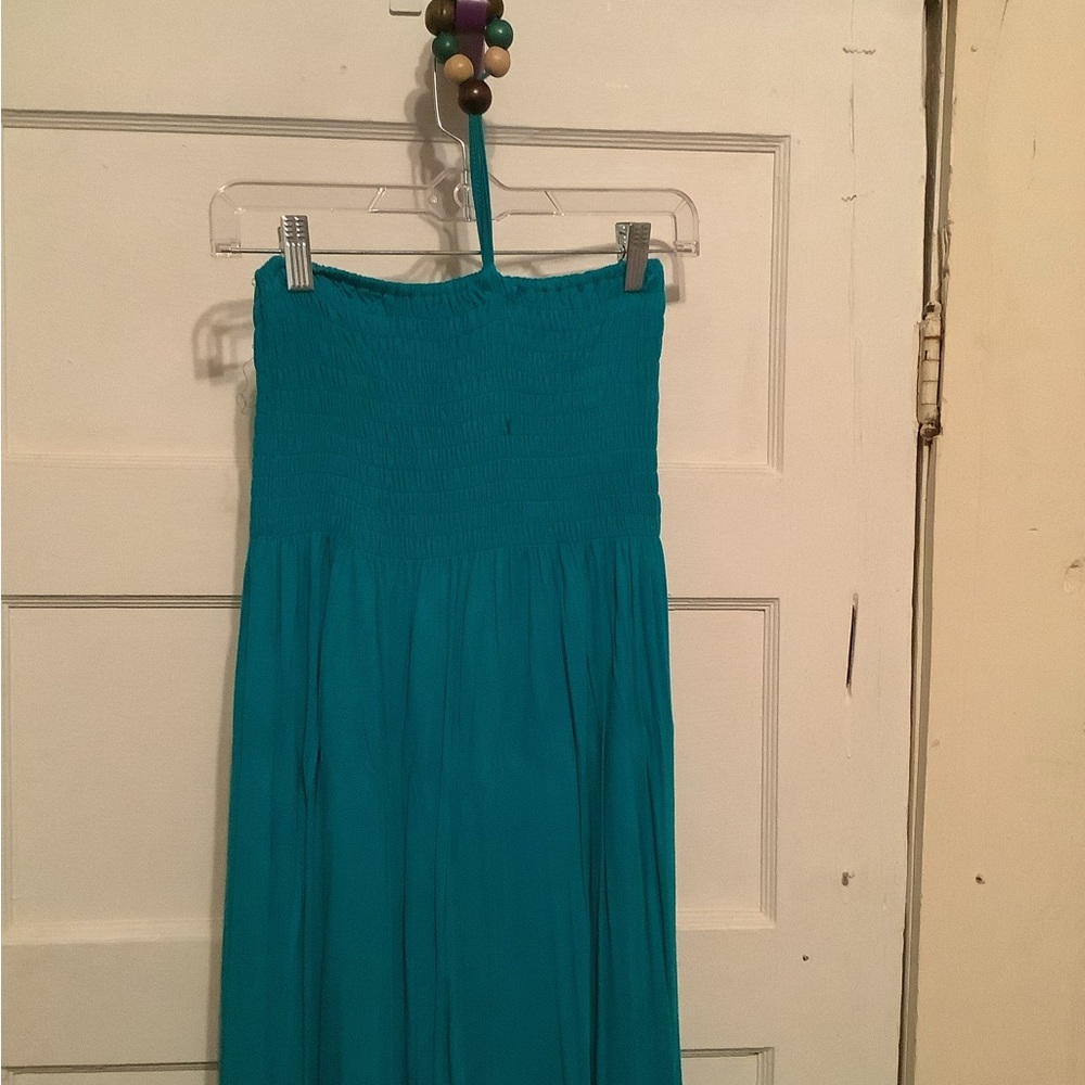 Teal Strapless Dress